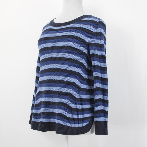 Lane Bryant Sweater NEW Sz 14/16 Blue Navy Striped Knit Cotton Acrylic Sweater