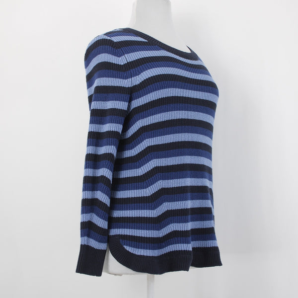 Lane Bryant Sweater NEW Sz 14/16 Blue Navy Striped Knit Cotton Acrylic Sweater