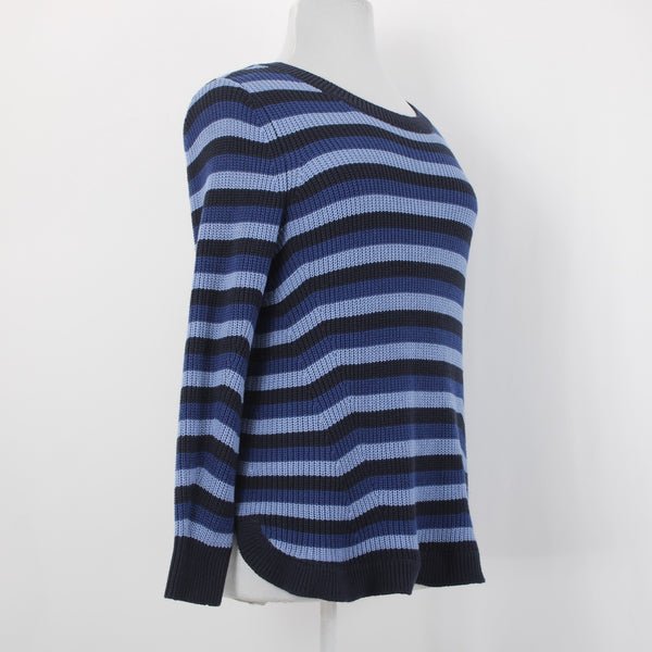 Lane Bryant Sweater NEW Sz 14/16 Blue Navy Striped Knit Cotton Acrylic Sweater