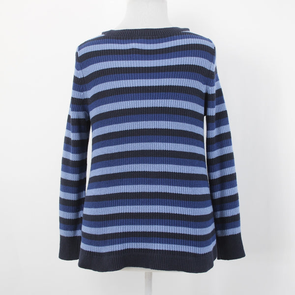 Lane Bryant Sweater NEW Sz 14/16 Blue Navy Striped Knit Cotton Acrylic Sweater
