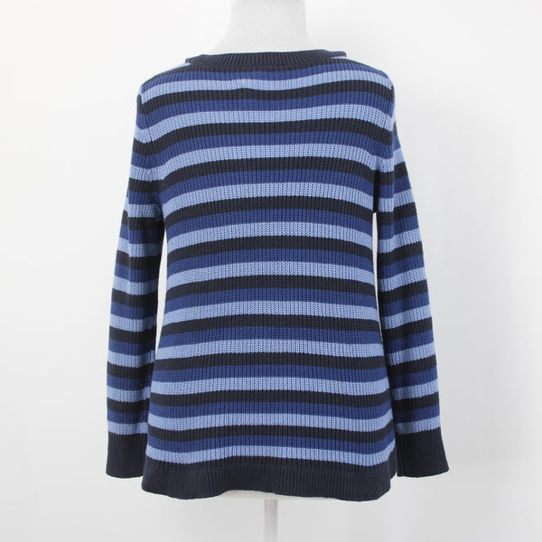 Lane Bryant Sweater NEW Sz 14/16 Blue Navy Striped Knit Cotton Acrylic Sweater