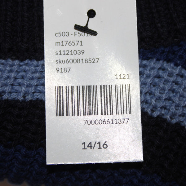 Lane Bryant Sweater NEW Sz 14/16 Blue Navy Striped Knit Cotton Acrylic Sweater