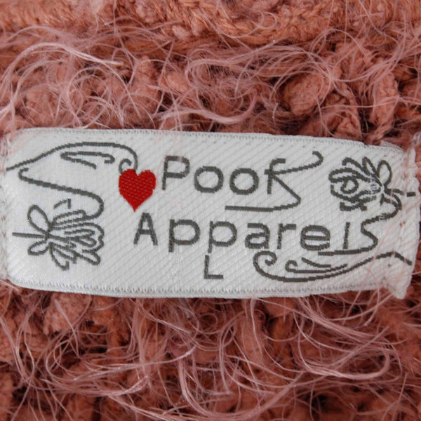 Poof Apparel Sz L Pink Knit Turtleneck Polyester Nylon Acrylic Sweater