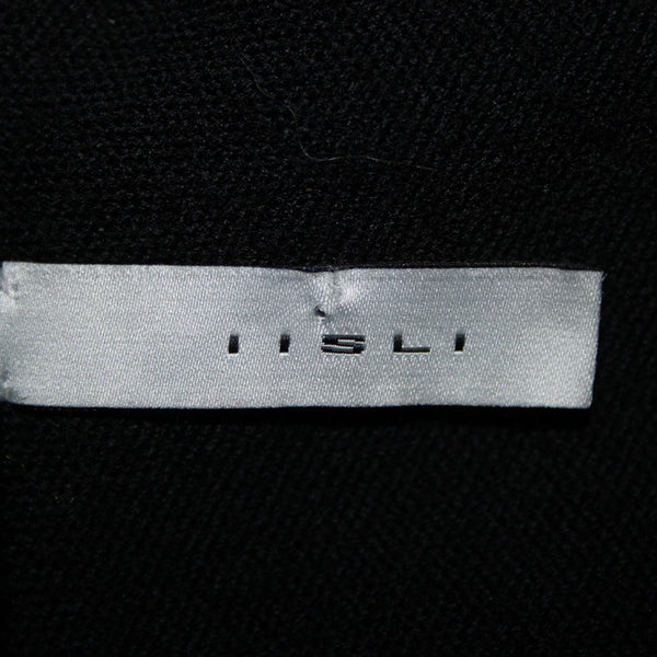 Issli Sz 2 Black Short Sleeve Sequin Trim Sleeve 100% Wool Knit Blazer Jacket