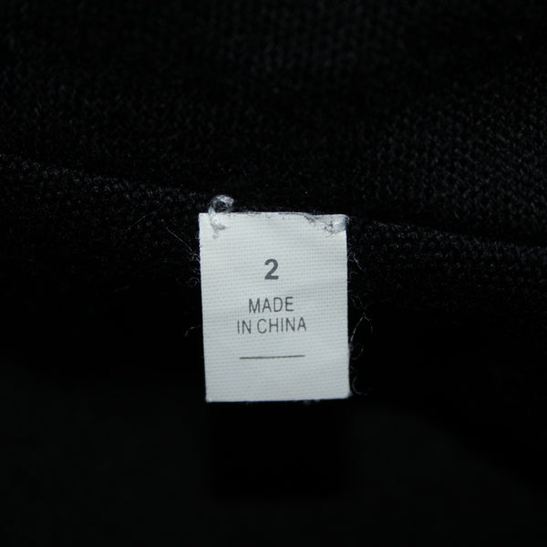 Issli Sz 2 Black Short Sleeve Sequin Trim Sleeve 100% Wool Knit Blazer Jacket