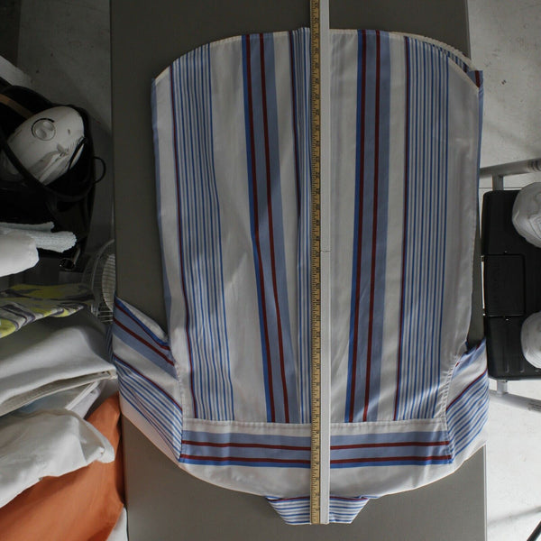 Equipment Femme NEW $248 Sz M White Blue Red Collared 100% Cotton Top