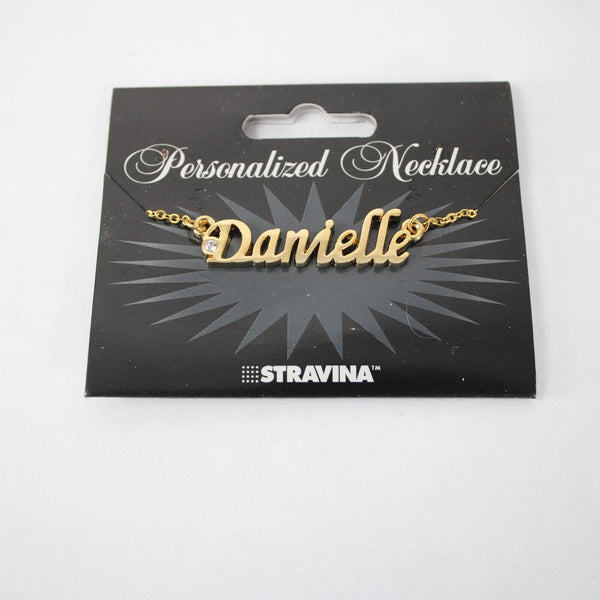 DANIELLE NEW Goldtone Rhinestone Accent 14.5" w 4.5" Multi Ring Ext Necklace