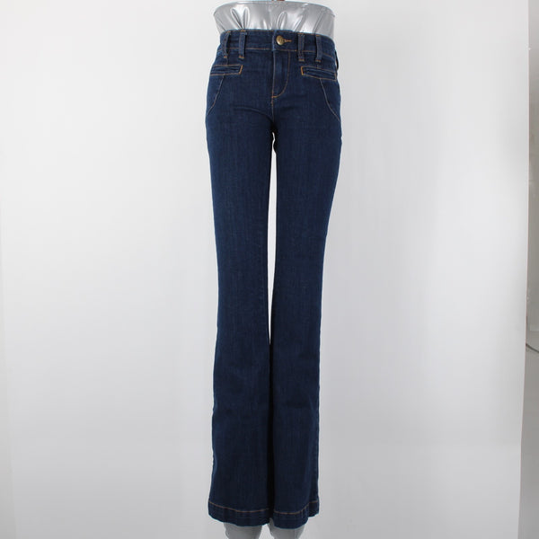 Free People Sz 26 x 34.5 Blue Denim Pockets Boot Cut Cotton Polyester Jeans