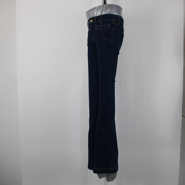 Free People Sz 26 x 34.5 Blue Denim Pockets Boot Cut Cotton Polyester Jeans