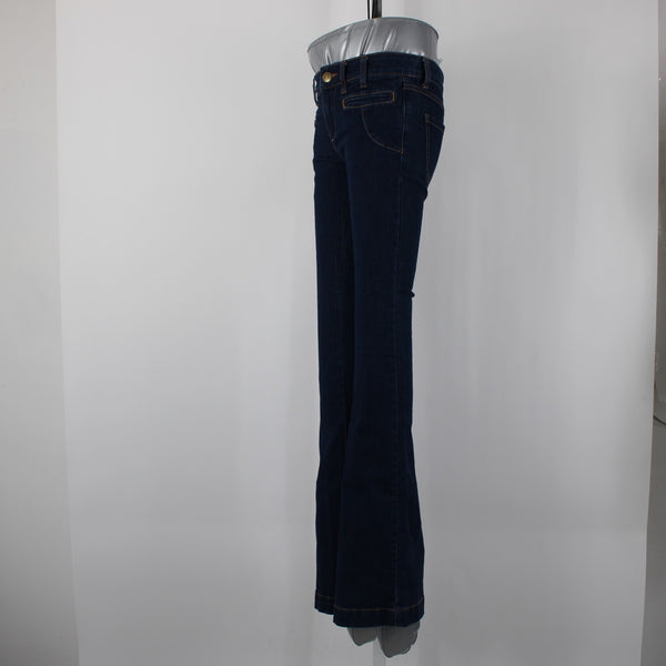 Free People Sz 26 x 34.5 Blue Denim Pockets Boot Cut Cotton Polyester Jeans