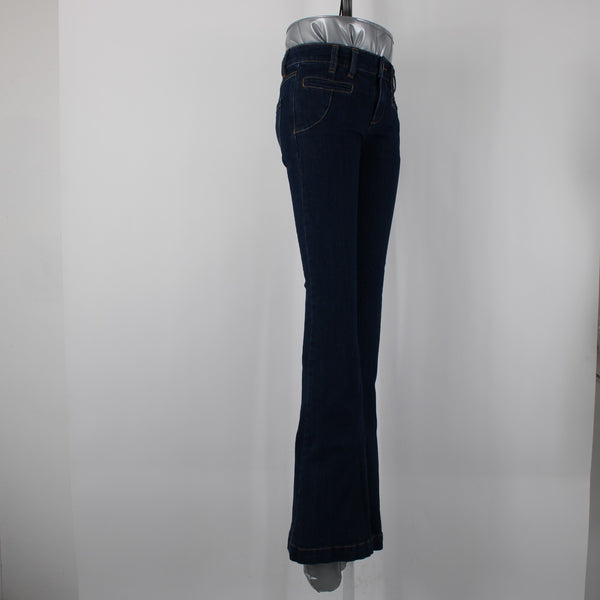 Free People Sz 26 x 34.5 Blue Denim Pockets Boot Cut Cotton Polyester Jeans