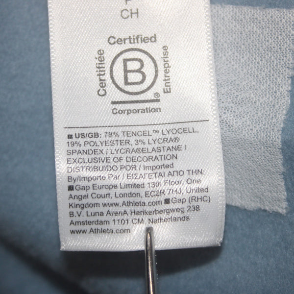 Athleta Dress NEW $90 Coaster Sz SP Blue Pockets Tencel Lyocell Polyester Dress
