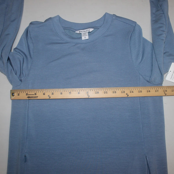 Athleta Dress NEW $90 Coaster Sz SP Blue Pockets Tencel Lyocell Polyester Dress