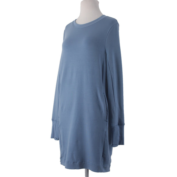 Athleta Dress NEW $90 Coaster Sz SP Blue Pockets Tencel Lyocell Polyester Dress