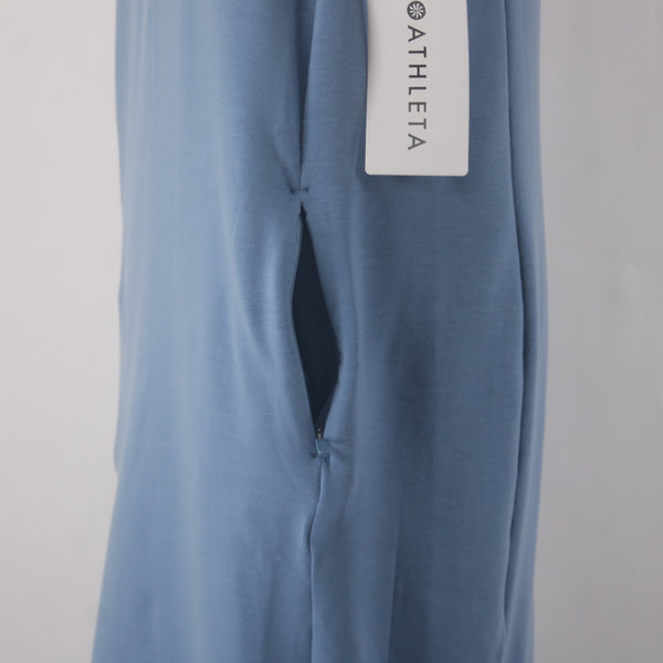 Athleta Dress NEW $90 Coaster Sz SP Blue Pockets Tencel Lyocell Polyester Dress