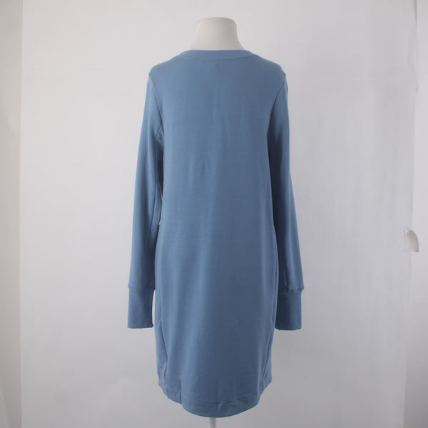 Athleta Dress NEW $90 Coaster Sz SP Blue Pockets Tencel Lyocell Polyester Dress