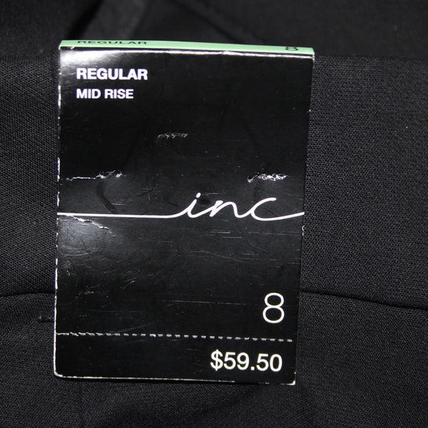 INC Shorts NEW $60 Brit 1 Sz 8 x 14 Deep Black Knee Length Linen Rayon Shorts