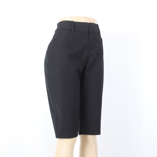INC Shorts NEW $60 Brit 1 Sz 8 x 14 Deep Black Knee Length Linen Rayon Shorts