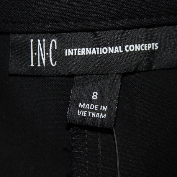 INC Shorts NEW $60 Brit 1 Sz 8 x 14 Deep Black Knee Length Linen Rayon Shorts