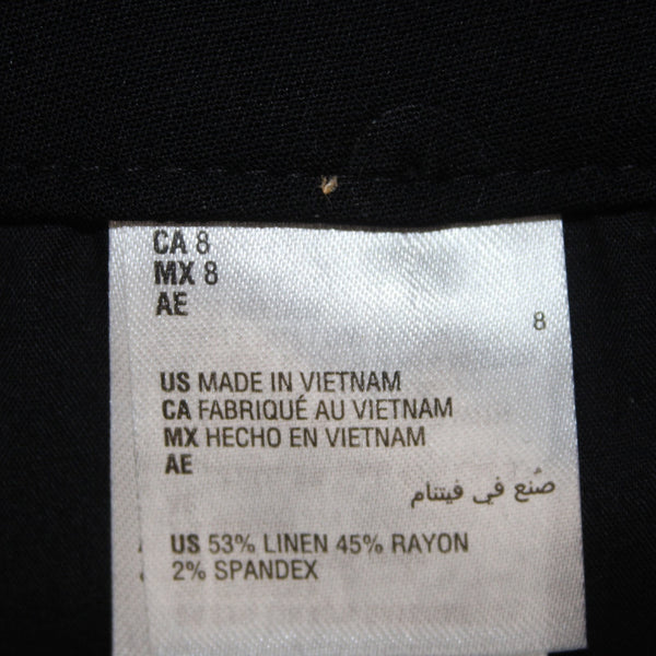 INC Shorts NEW $60 Brit 1 Sz 8 x 14 Deep Black Knee Length Linen Rayon Shorts