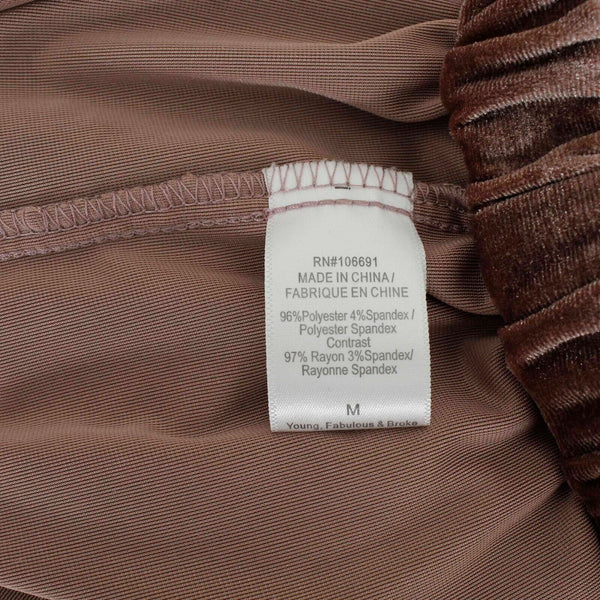 Young Fabulous & Broke Sz M Dusty Pink Velour Zip Hooded Poly Blend Jacket