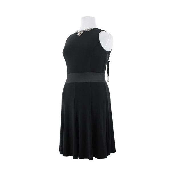 Lauren Ralph Lauren NEW $169 Sz 14 Holiday Black Rhinestones Poly Elastane Dress