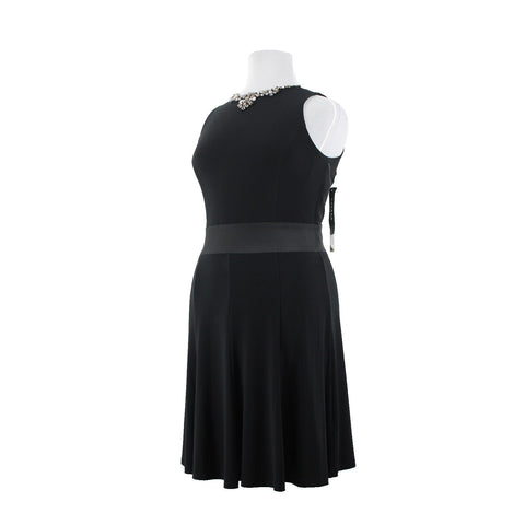 Lauren Ralph Lauren NEW $169 Sz 14 Holiday Black Rhinestones Poly Elastane Dress