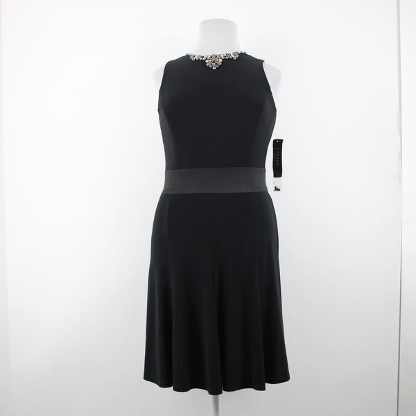 Lauren Ralph Lauren NEW $169 Sz 14 Holiday Black Rhinestones Poly Elastane Dress