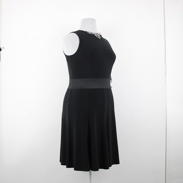 Lauren Ralph Lauren NEW $169 Sz 14 Holiday Black Rhinestones Poly Elastane Dress