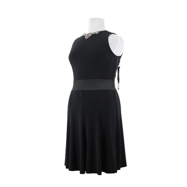 Lauren Ralph Lauren NEW $169 Sz 14 Holiday Black Rhinestones Poly Elastane Dress