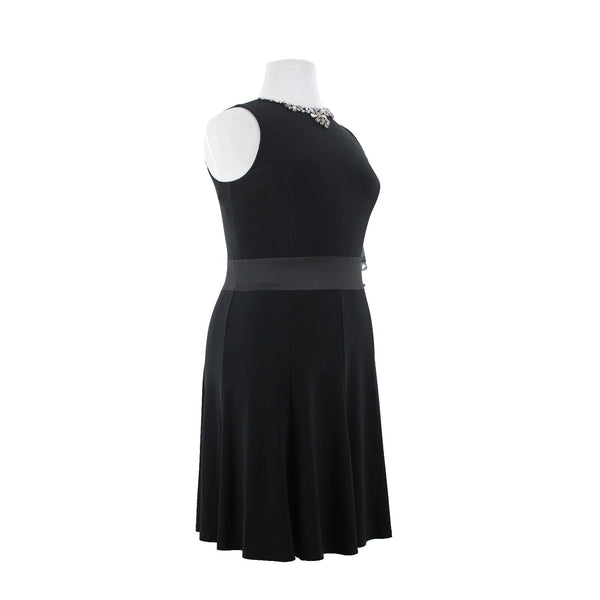 Lauren Ralph Lauren NEW $169 Sz 14 Holiday Black Rhinestones Poly Elastane Dress