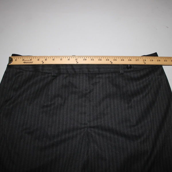 Classiques Entier NEW $188 Sz 18W Gray on Black Wide Pinstripe Poly Blend Pant