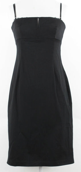 Laundry Sz 4 Black Lace Trim Bodice Detail Cotton Blend LBD Sexy Dress