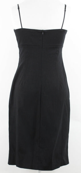Laundry Sz 4 Black Lace Trim Bodice Detail Cotton Blend LBD Sexy Dress