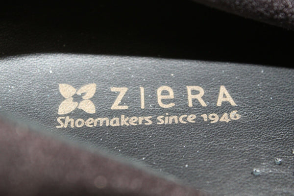 Ziera Diamond NEW $269 Sz 36W Black Textured Leather 2" Heel Laced Bootie Boots