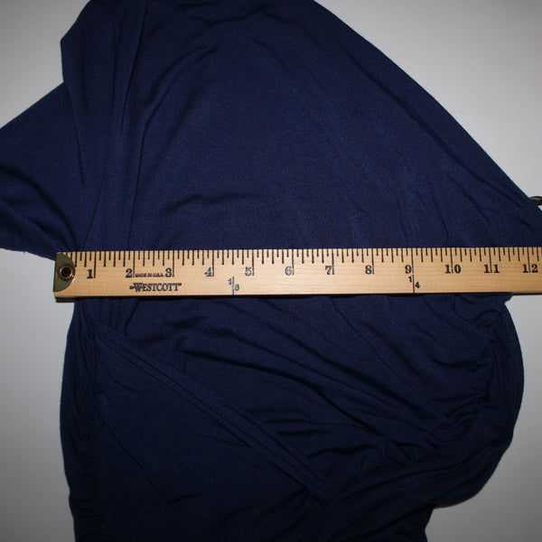 Tart Sz M Navy Blue One Shoulder Ruching Micro Modal Spandex Body Con Dress
