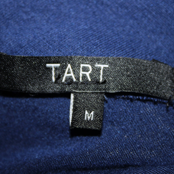 Tart Sz M Navy Blue One Shoulder Ruching Micro Modal Spandex Body Con Dress