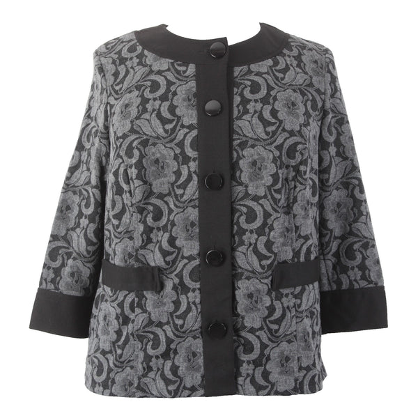 Studio 1940 Cardigan Sweater NEW Sz 18/20W Black Gray Polyester Rayon