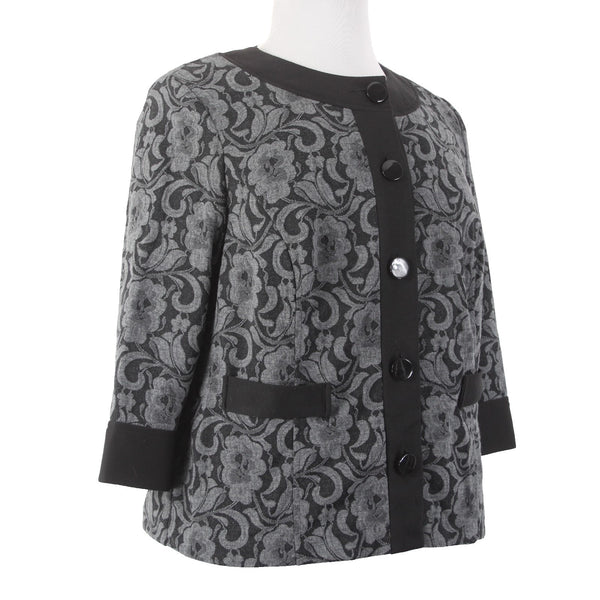 Studio 1940 Cardigan Sweater NEW Sz 18/20W Black Gray Polyester Rayon