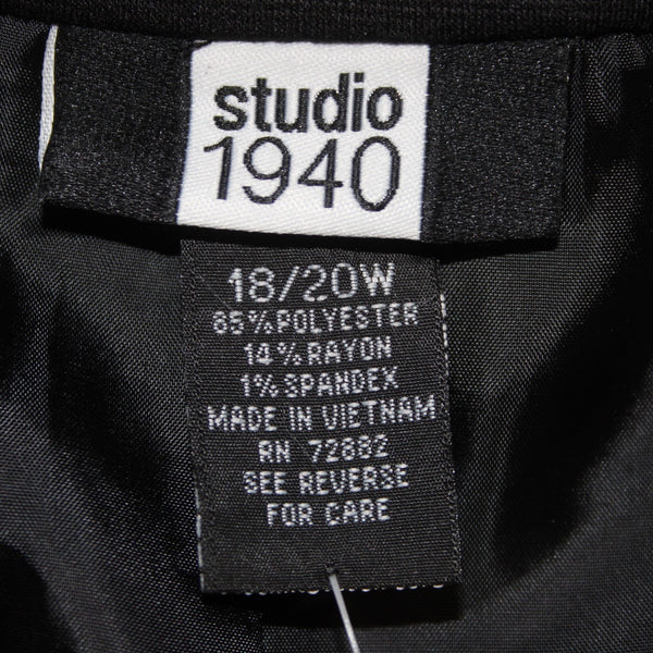 Studio 1940 Cardigan Sweater NEW Sz 18/20W Black Gray Polyester Rayon
