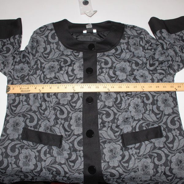 Studio 1940 Cardigan Sweater NEW Sz 18/20W Black Gray Polyester Rayon