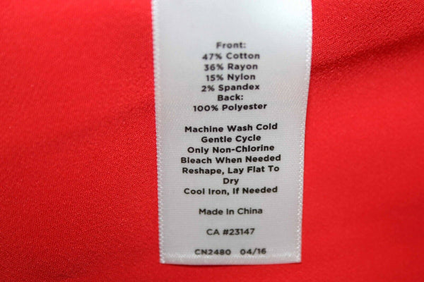 Talbots Sz XS Red V Neck Cotton Nylon Rayon Spandex Front Poly Back Sweater