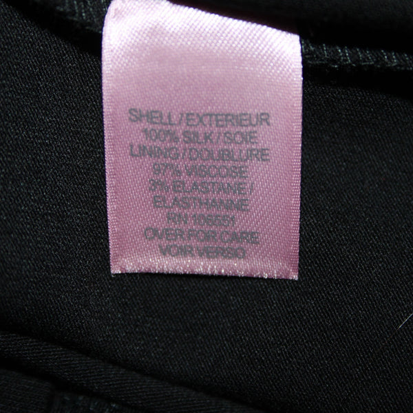 Calypso Dress Sz S Black Purple Multi Color V Neck Lined Silk Viscose Dress