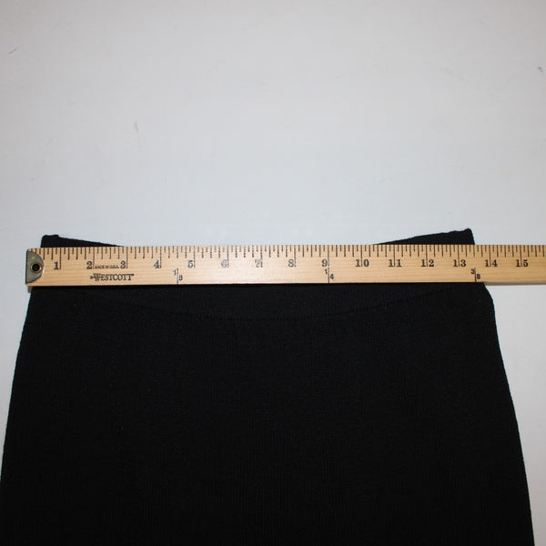Toula Skirt Sz 8 Black Elastic Waist Santana Knit Wool Blend Midi Length Skirt