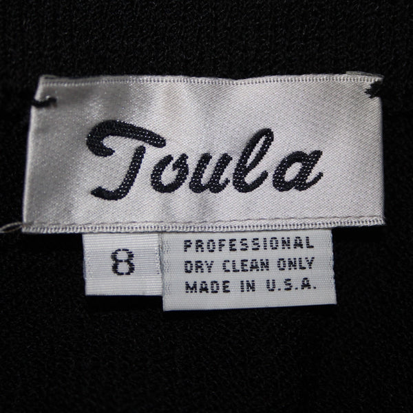 Toula Skirt Sz 8 Black Elastic Waist Santana Knit Wool Blend Midi Length Skirt