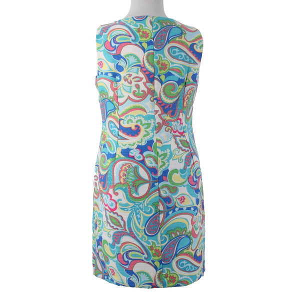 RN Studio Dress Sz 18 Blue White Multi Colored Sleeveless 100% Polyester Dress