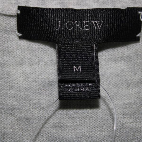 J Crew NEW $75 Sz M Gray Navy 3/4 Sleeve V Neck Bow Tie Cotton Wool Sweater