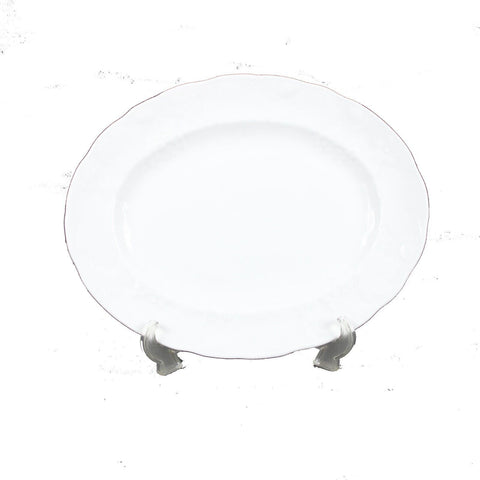 Wedgewood 1988 Strawberry & Vine Bone China White 14" x 11" Texture Oval Platter