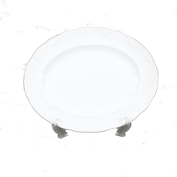 Wedgewood 1988 Strawberry & Vine Bone China White 14" x 11" Texture Oval Platter