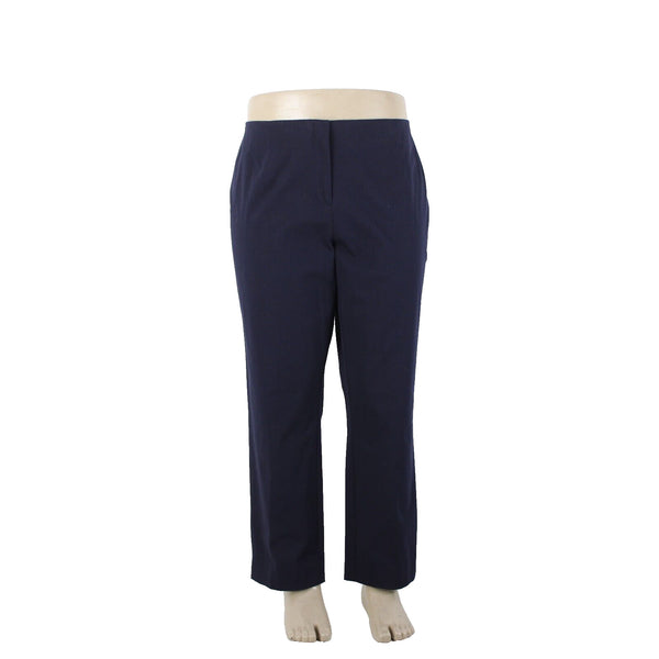 INC Sz 16W x 28 Navy Blue Hook Eye Closure Cotton Spandex Woman Crop Pant